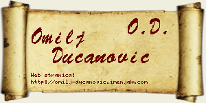 Omilj Ducanović vizit kartica